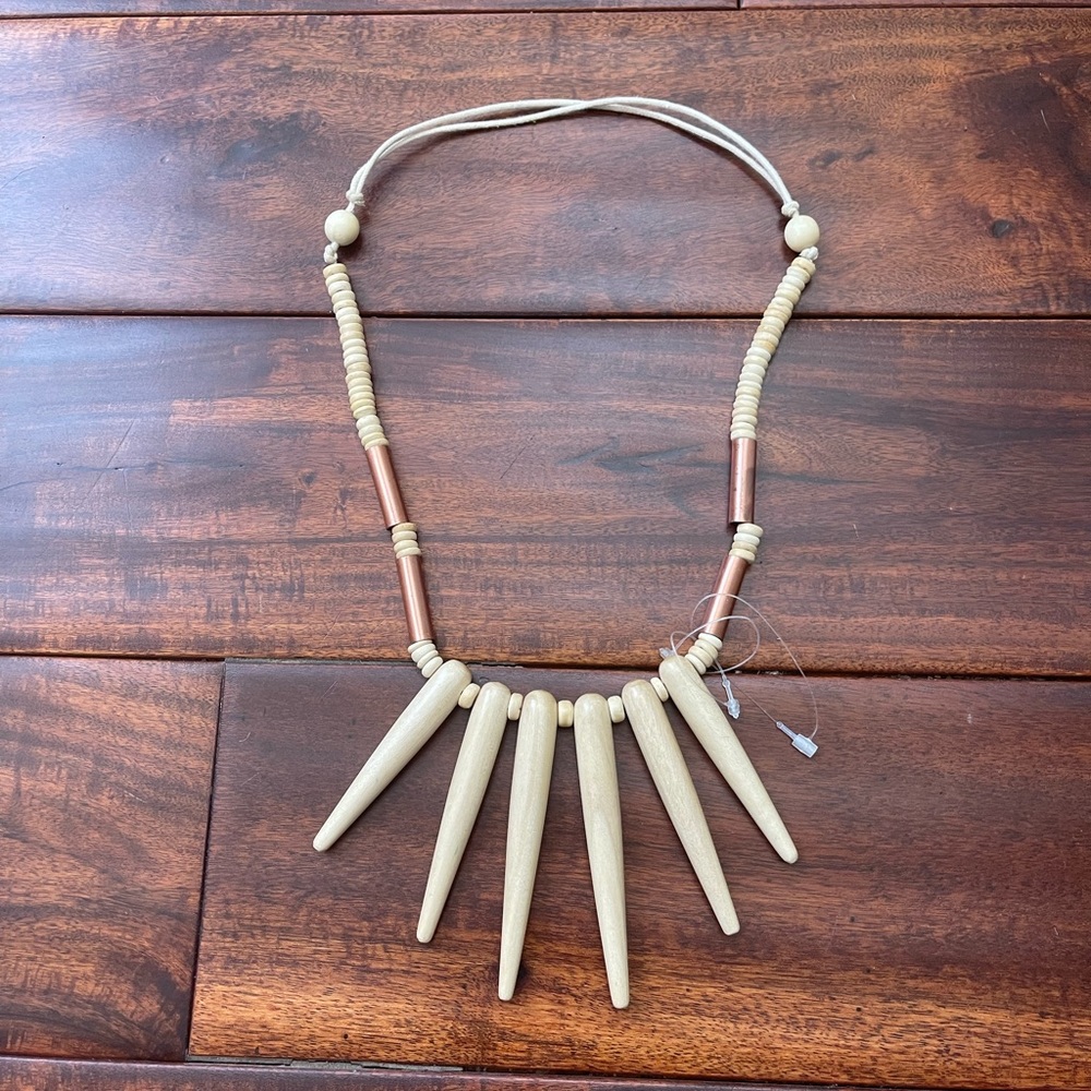 Wooden Spikes Adjustable Necklace